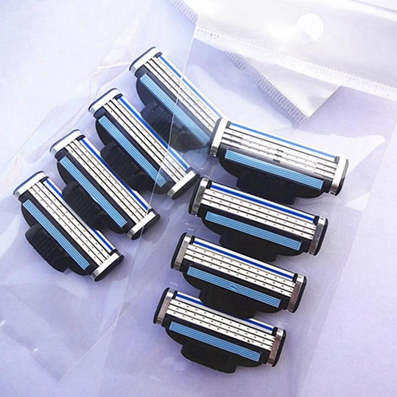 4 Pcs 3 Layer Razor Blades For Mache 3 Men Gile Shaver Blades Proglide Shaving Blades Gillettee Lame