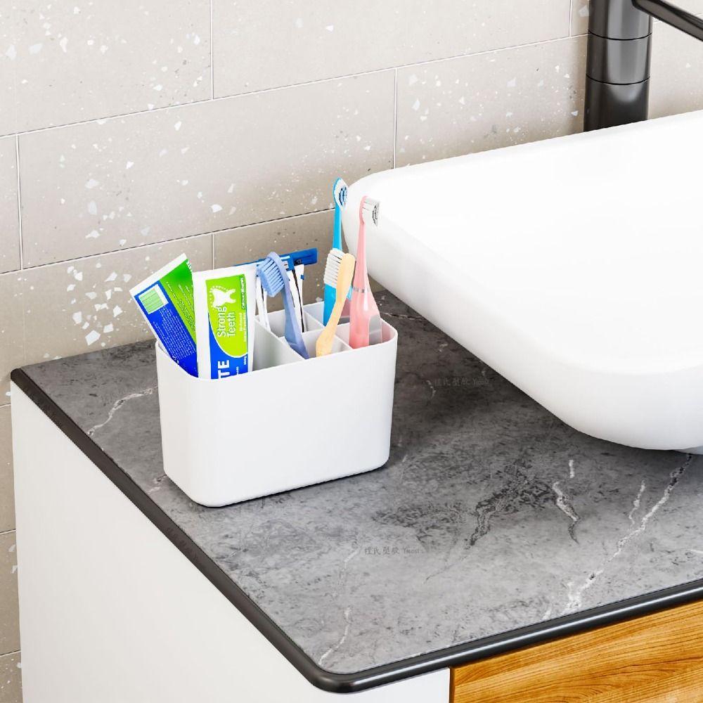 Storage Toothbrush Organizer Wall Mounted Tooth Brush Cup Stand  Bathroom