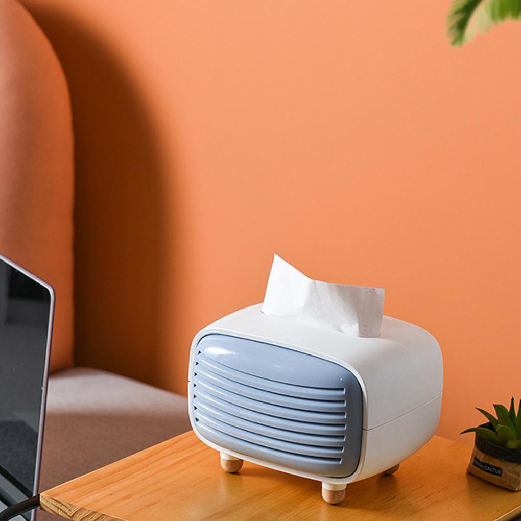 Radio Box Paper Case Desktop Dispenser Napkin Holder Living Room Business Bathroom Kitchen Storage Cover Decoration