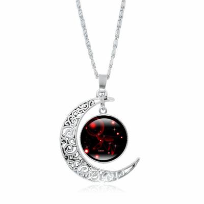 Gifts Sliver Celestial Jewelry Moon 12 Constellation Necklace Pendant