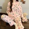 Elegant And Simple Natural Style Pajamas Women'S Autumn Flowers Long-Sleeved Fashion Loungewear Cloud Cotton Suit