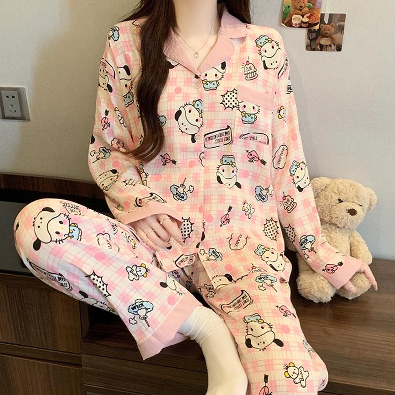 Elegant And Simple Natural Style Pajamas Women'S Autumn Flowers Long-Sleeved Fashion Loungewear Cloud Cotton Suit