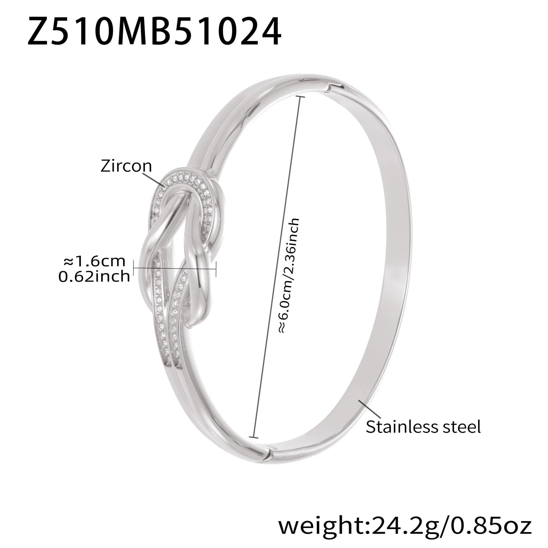 Qiong Yao Stainless Steel Zirconia Double Ring Bracelet - Elegant European American Design