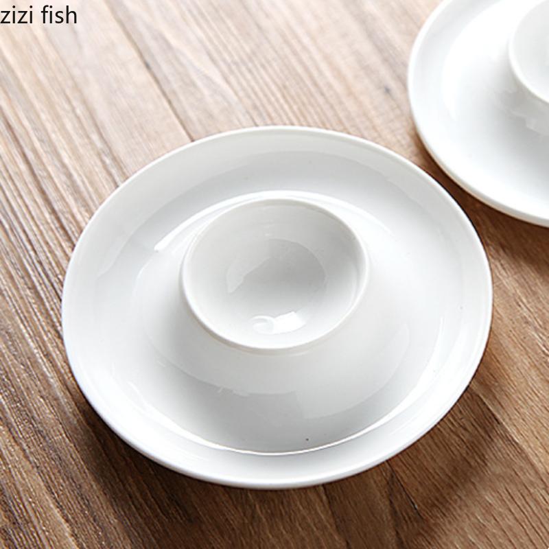 Pure White Ceramic Plate Egg Tray Egg Cup Egg Rack Storage Tray Kitchen Storage Tableware Specialty Plates Dish Dessert Bowl