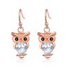 1 Pair Zircon Stud Earrings Owl Earrings Women Fashion Exaggerated Jewelry