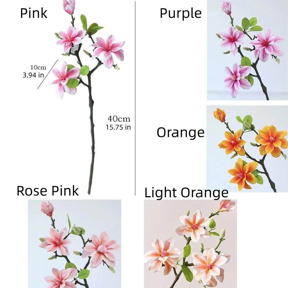 Handmade Artificial Magnolia Flower Realistic Fake Silk Flower Simulation Orchid  Landscape Design