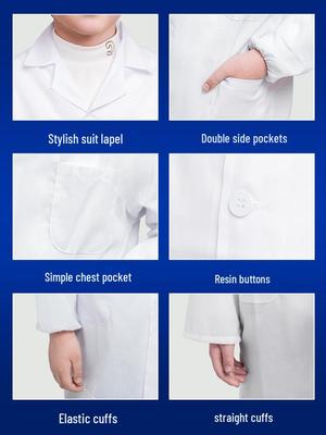 Kids' White Lab Coat for Science Role Play and Performances