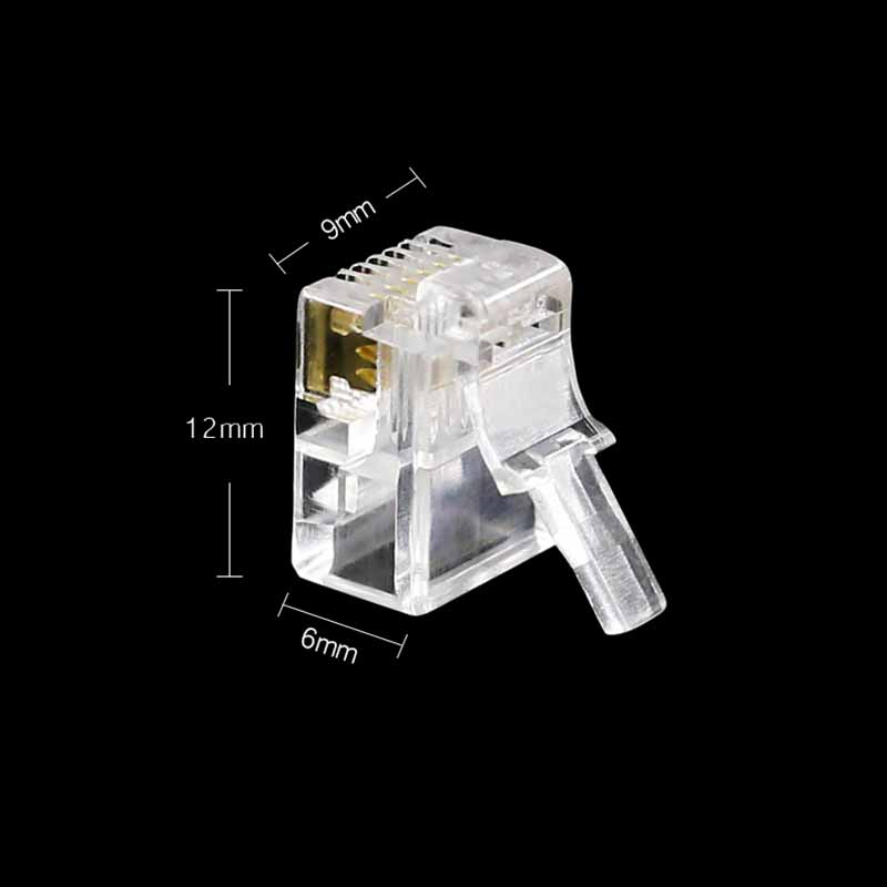 20/50/100PCS/lot RJ11 6P2C 6P4C 6P6C Telephone Internet Modular Plug Jack RJ11 Connector RJ-11 Crystal Heads Gold-Plated 6U