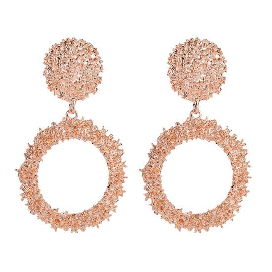 

Модные женские геометрические серьги-подвески с полым кругом, ювелирное украшение розового золота