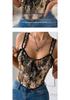 French Jacquard Oil Painting Waist Cincher with Bow Tie and Lace - Vintage Court Style