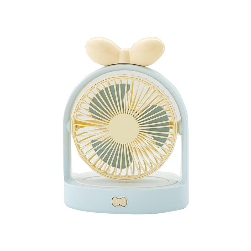 New Portable LED Desktop Fan: Lightweight, Rechargeable, Adjustable Three-Speed with Bow Design