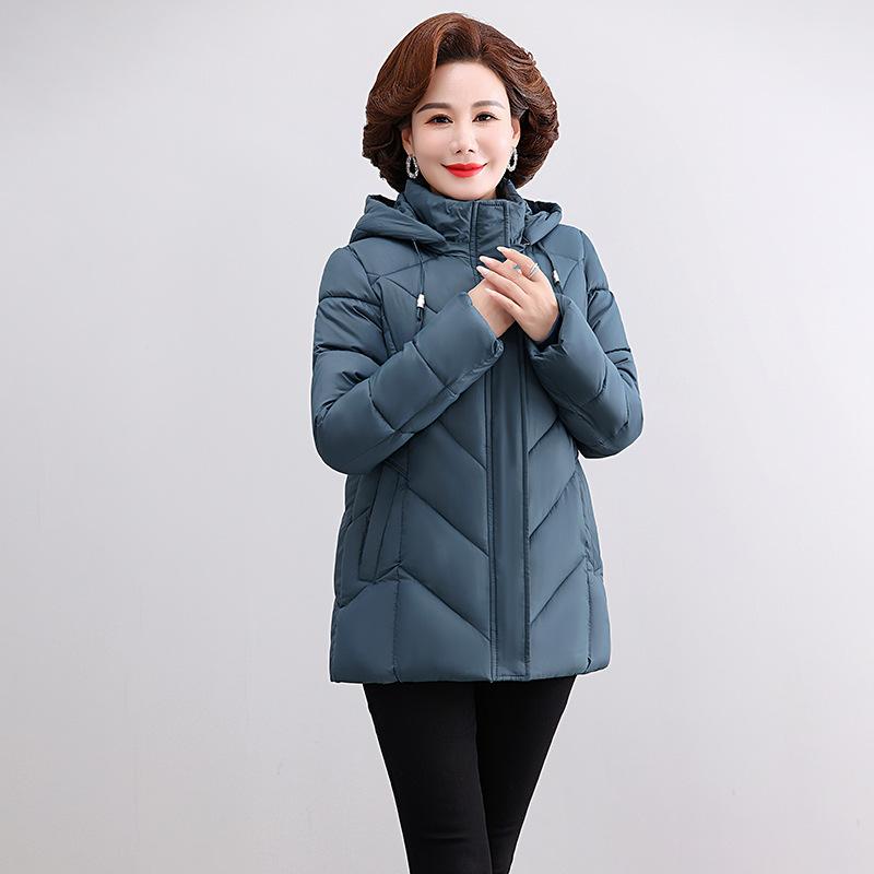 Plus Size Cotton-padded Jacket Women's Short Loose Plus Size Cotton-padded Coat Winter Hooded Warm Cotton-padded Jacket