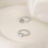 S925 Sterling Silver Aquamarine Pearl Square Ring for Women - Fashionable, Simple, Durable Index Finger Accessory