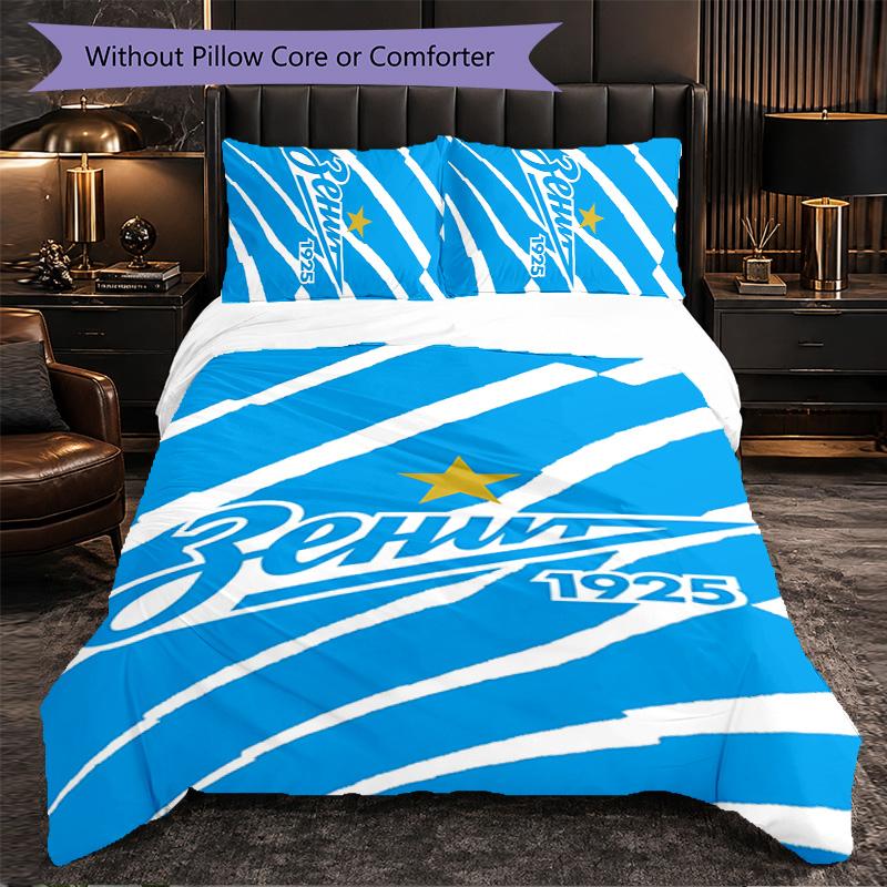 FC Zenit Saint Petersburg 3 Piece Bedding Set Soft Duvet Cover Set with Pillowcases Printed Bedroom Decor Set for Home