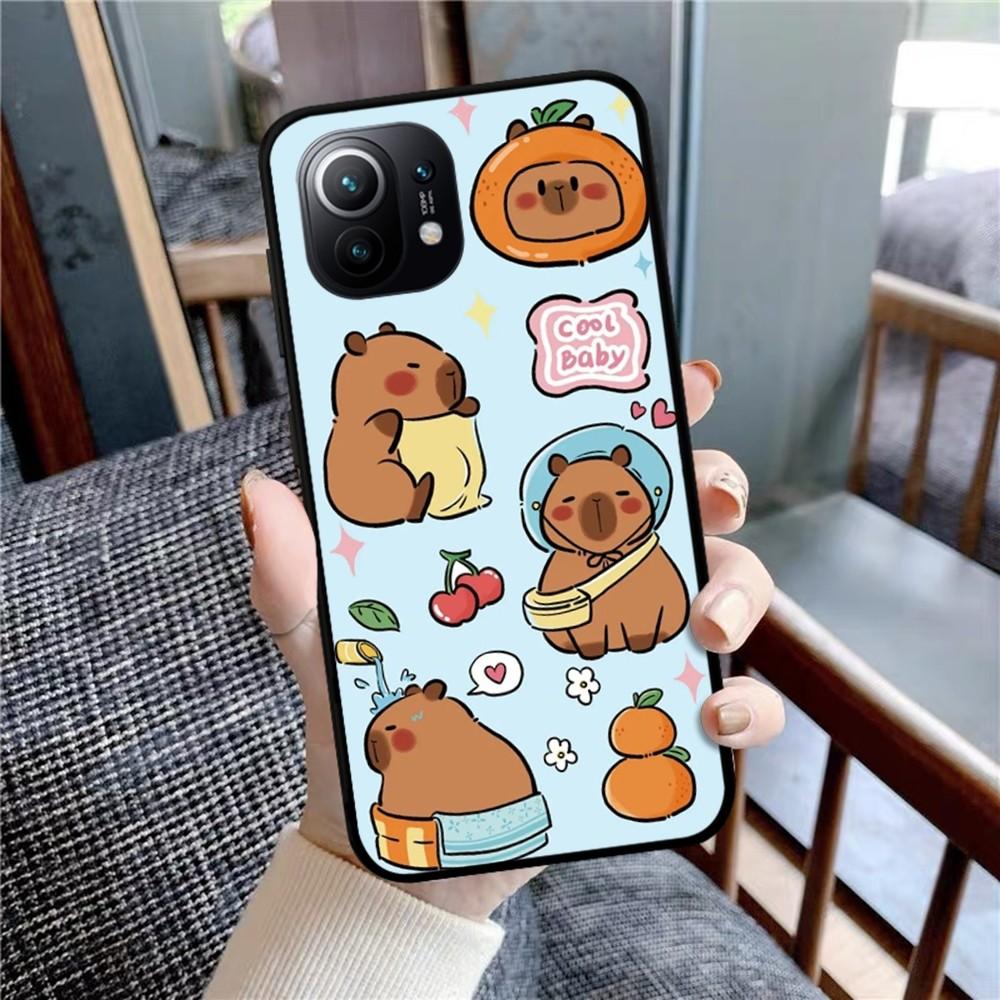 

Cartoon Capybara Phone Case For Xiaomi Mi 5X 8 9 10 11 12 Lite Pro 10T PocoX3pro PocoM3 Note 10 Pro Lite Xiaomi Mi 9se