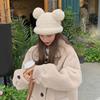 Adult Cartoon Bear Ear Shape Polyester Bucket Hat Fluffy Winter Warmer Plush Fisherman Cap Winter Gifts for Girlfriend