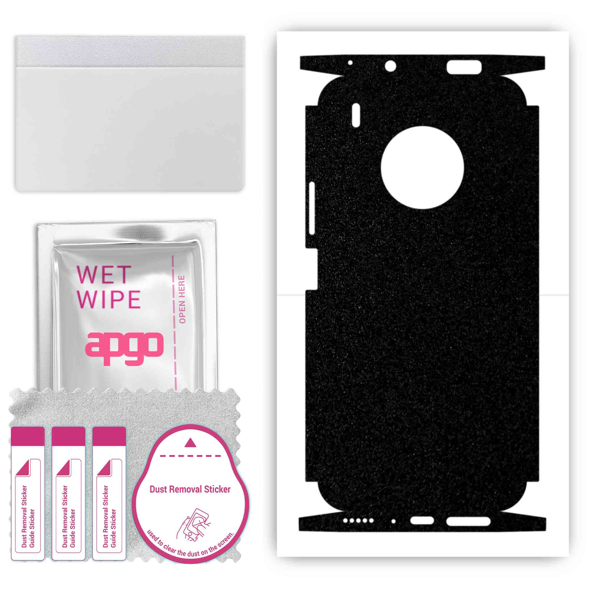 

apgo Protective Skin Sticker for the back+sides compatible with Huawei Y9a, Full Wrap Film, Foil, Vinyl - Pattern Matte Black