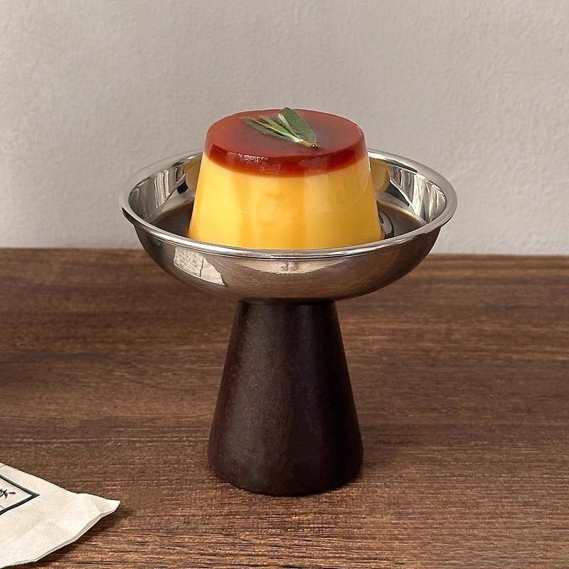 Nordic Ins Style Stainless Steel Dessert Cup with Wooden Legs – Versatile Bowl for Ice Cream Elegant Tableware for Home