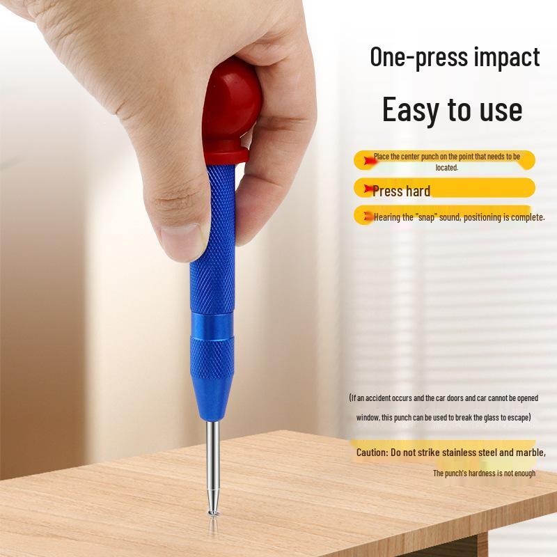 Automatic Center Punch Window Breaker with Handle for Marking and Hole Positioning