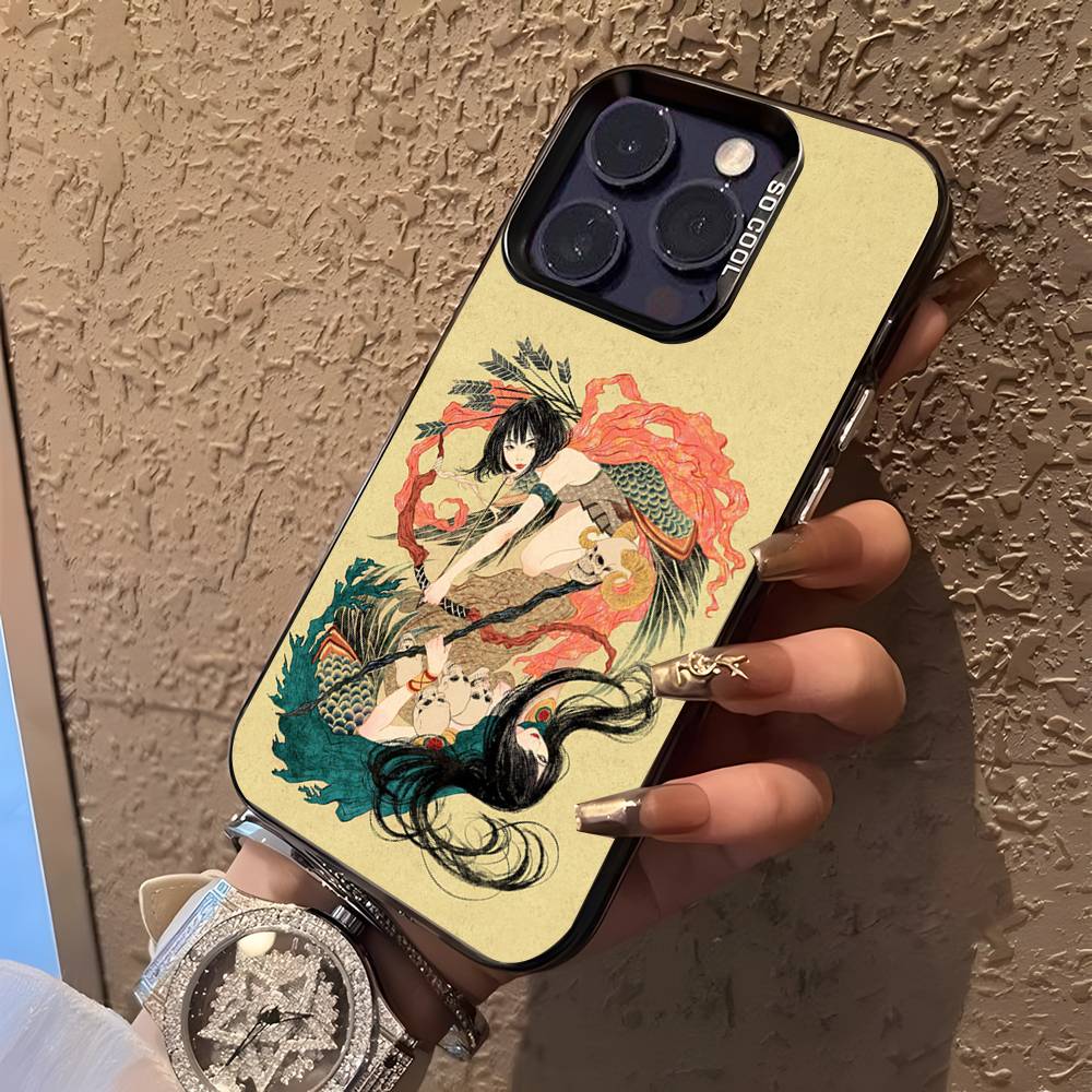 Künstler T-Takato Yamamoto Handyhülle für iPhone 17,16,15,14,13,12,11,Pro,XS,Max,Plus,Mini,SE Schwarze Candy Matte Stoßfeste Hülle