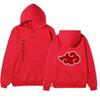Unisex Naruto Akatsuki Hoodie, Double Side Red Cloud Symbol Print Anime Pullover Long Sleeve Hooded Sweatshirt