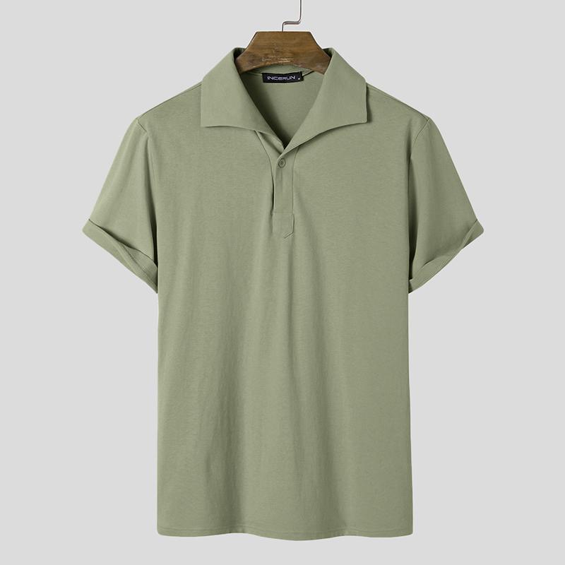 

Мужские летние однотонные офисные поло с короткими рукавами