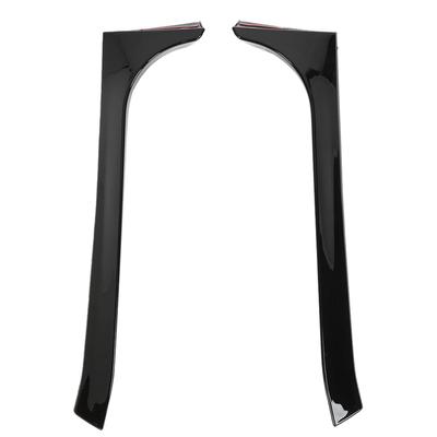 2 Peças Spoiler Lateral Traseiro Canard Asa Cobertura Acabamentos Preto Brilhante Acessório de Modificação de Carro
