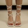 New Summer Large Size Ankle Strap High Heel Sandals Women's Thick Heel Square Toe Comfortable Elegant Light Luxury