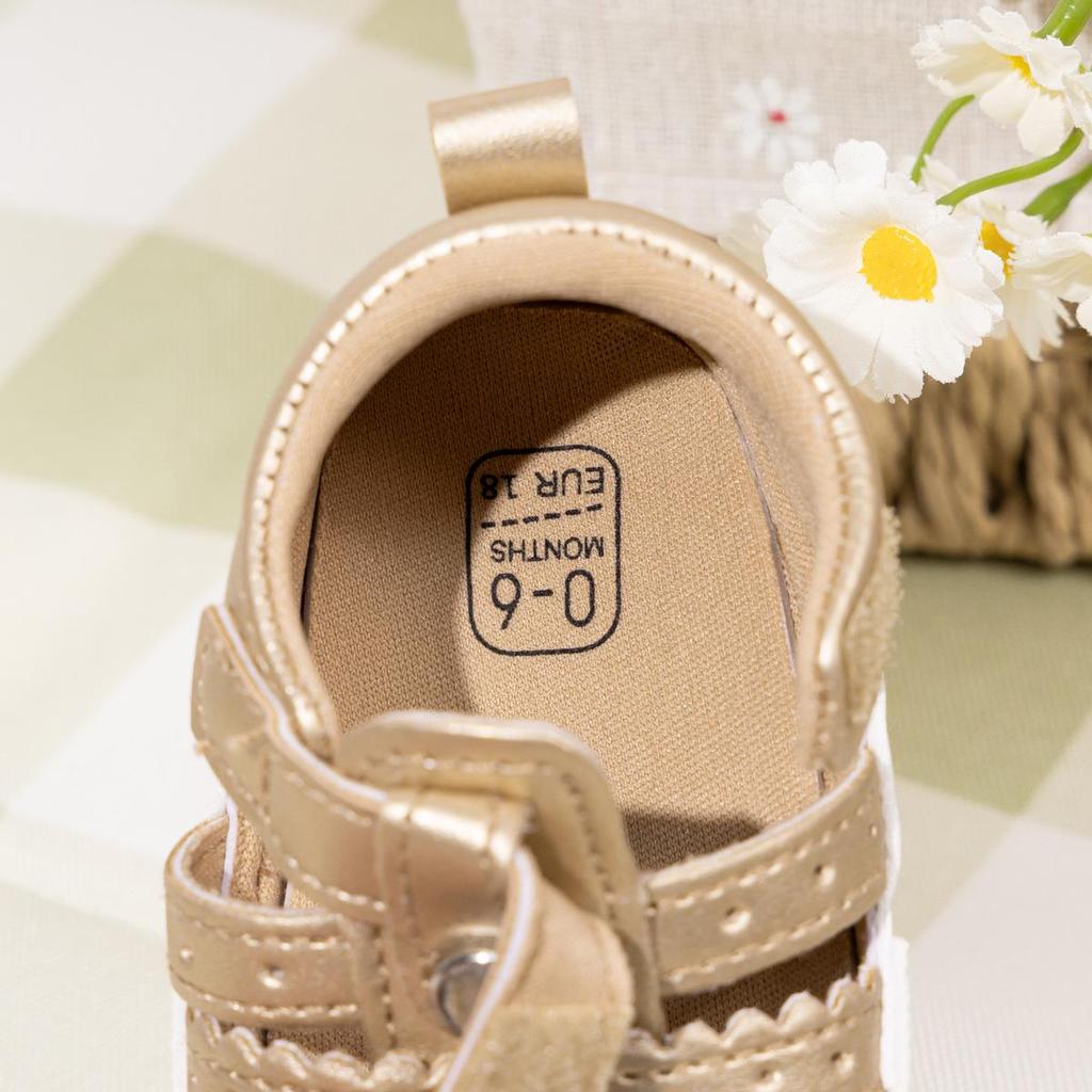 Infant Girls' Non-Slip Closed Toe Sandals (0-1 Year) with Soft Sole & Velcro