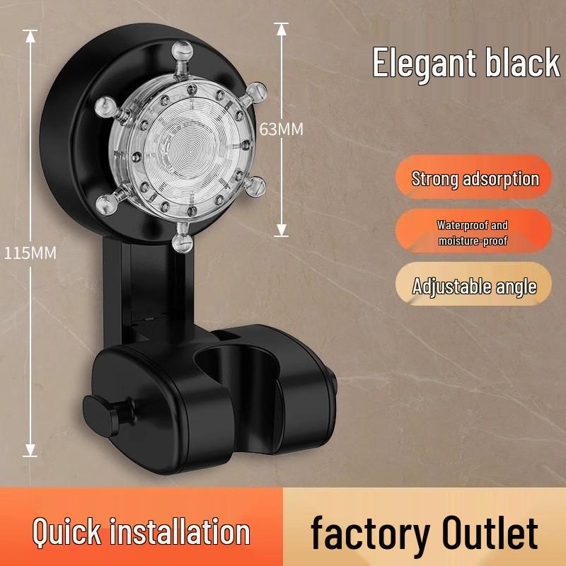 Punch-Free Adjustable Shower Head Wall Mount and Holder