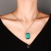 Jewelry Copper Bottom Gold-Plated Imitation Emerald Square Diamond Pendant Necklace 20 * 28