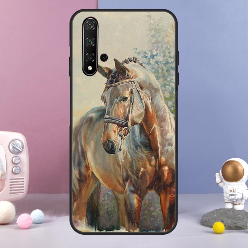 Horse Painted Art For Huawei Nova Y60 Y61 Y70 Y72 Y73 Y90 Y91 9 10 SE 7i 8i 11i 12i P30 P40 Lite P60 Pro Case