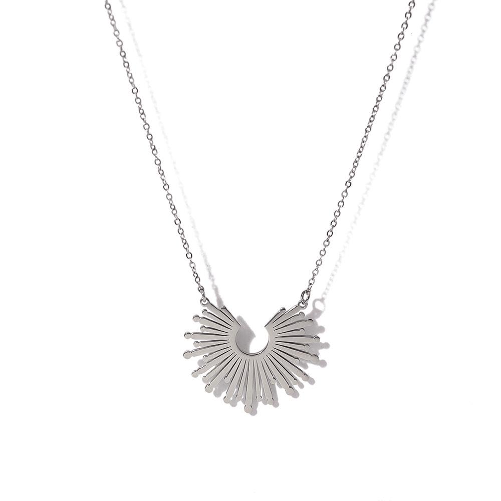 Sunflower Series 18K Gold Plated Necklace - European & American Style, Titanium Steel Clavicle Chain for Women