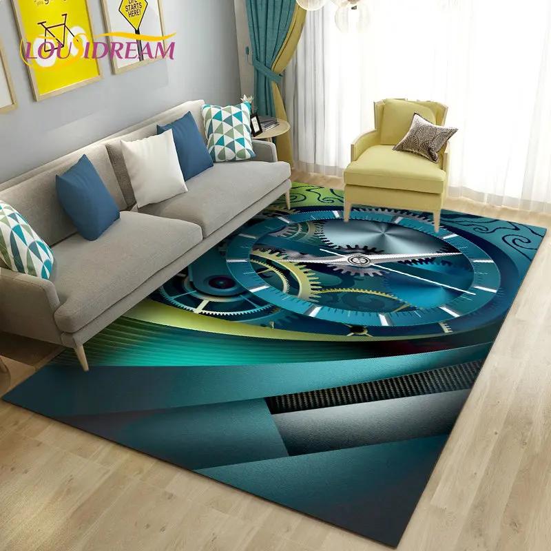 Alfombra retro con diseño de mapa del mundo vintage y brújula, para sala de estar, dormitorio, sofá, decoración, alfombra antideslizante para el suelo