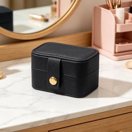 PU Leather Jewelry Storage Box, Mini Compact Gift Box, with Soft Scratch-Proof Interior Jewelry Case, for Rings Earrings Necklaces