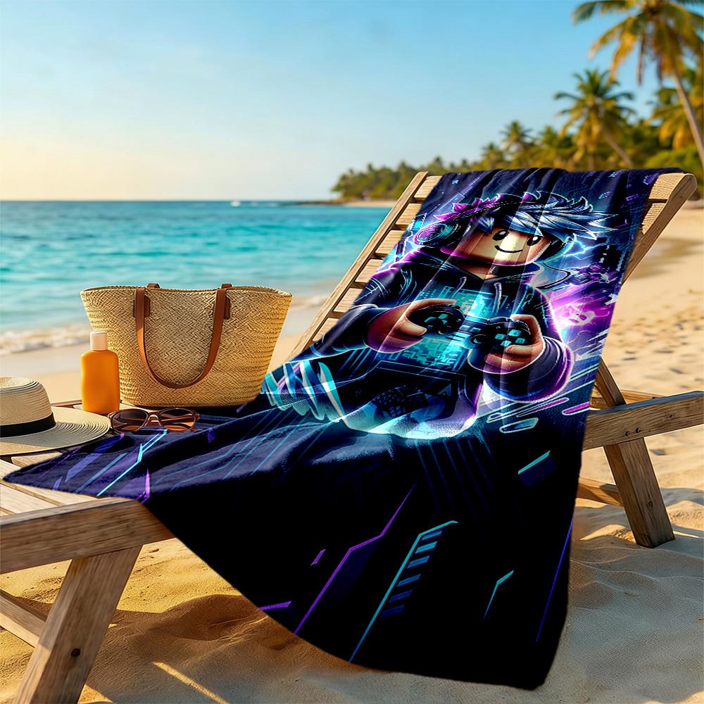 Roblox Beach Towel Super Soft & Absorbent Comfortable Lightweight Portable for Swimming,Beach,Camping, Travel, Beach Accessories,Gym