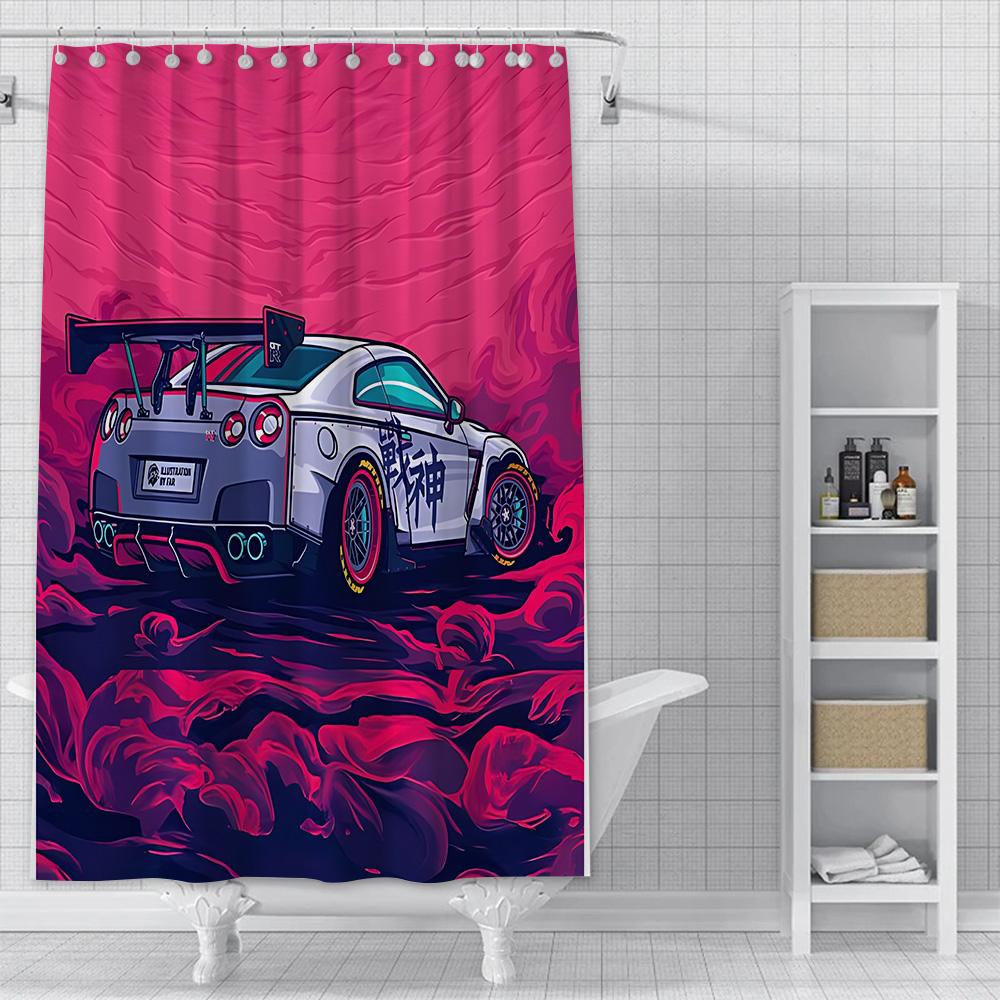 Shower Luxury Sports Car Logo Curtain Waterproof Polyester Fabric Paint Colorful Bath Curtains Home Bathroom Decor With Hook