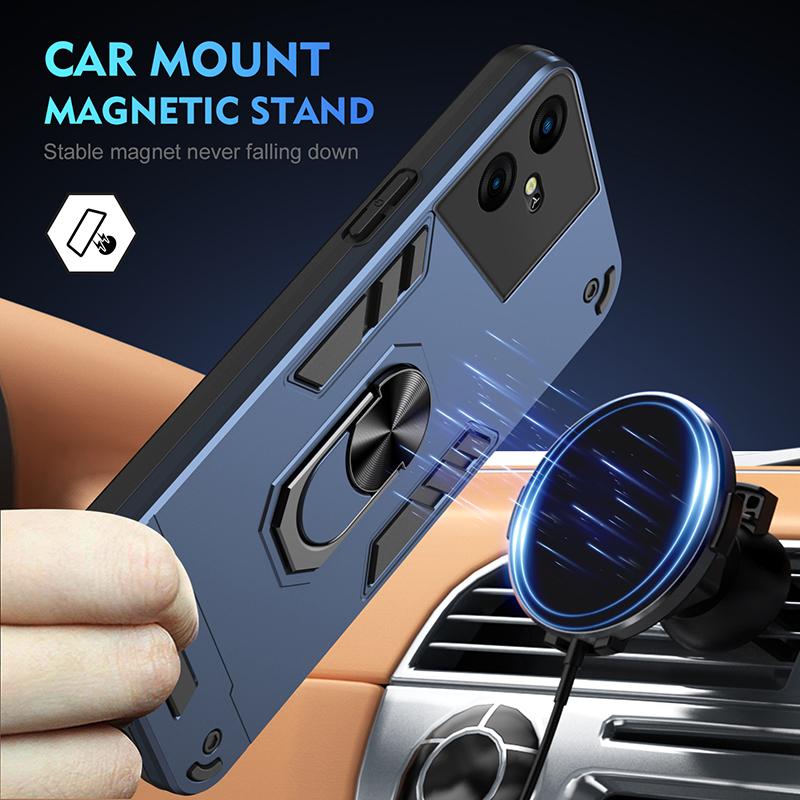 Armor Magnetic Ring Kickstand Phone Case For Tecno Pova NEO Pova NEO 2 For Tecno Pova NEO 3 Shockproof Back Cover