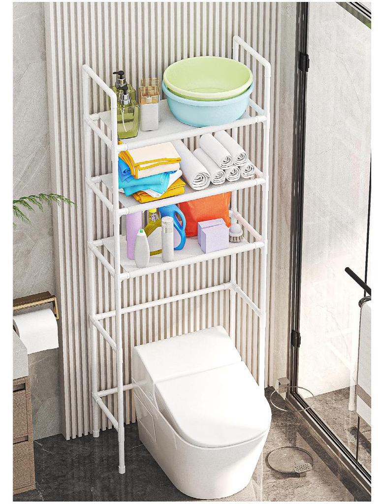 Bathroom & Kitchen Floor-Standing Punch-Free Toilet Storage Rack