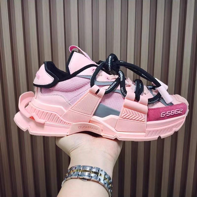 Unisex Chunky Sneakers Low Top Breathable Casual Shoes Men Women Comfortable Round Toe Leather Upper