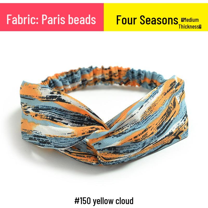 Koreanisches florales Chiffon-Elastik-Stirnband für Damen - Frischer Stil Haaraccessoire