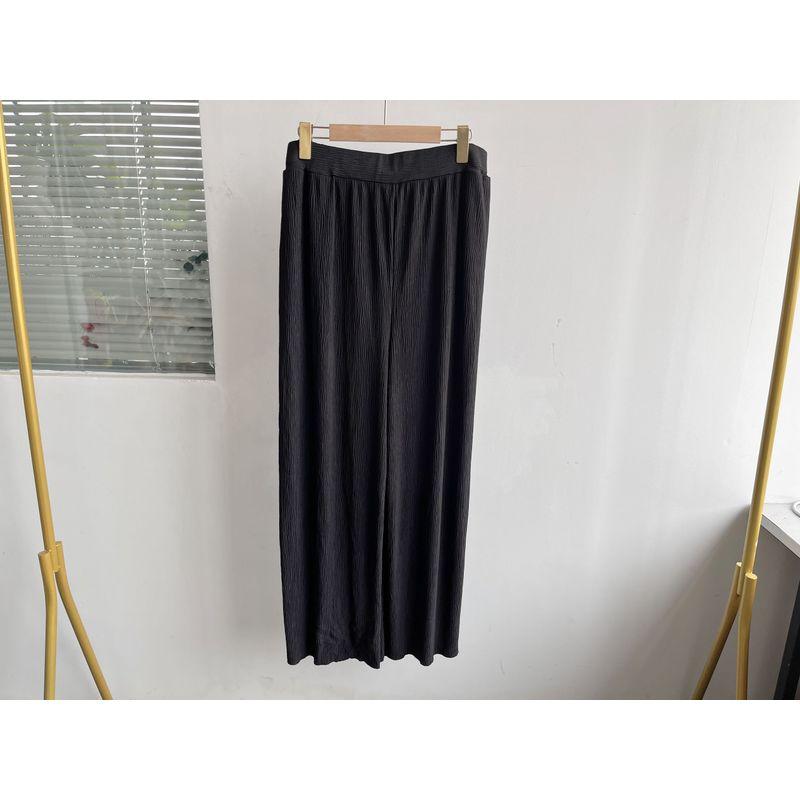 

South 13-7 Summer Thin Stylish Casual Pants Loose Easiest for Match Pure Color Minimalist Commuting Figure Flattering Ruched Drape Y2 Black 5L