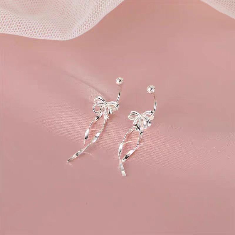 925 Silver Needle Lotus flower Short Tassel Bead Screw Plant Stud Earrings For Women Cute Fine Jewelry Trendy Accessories