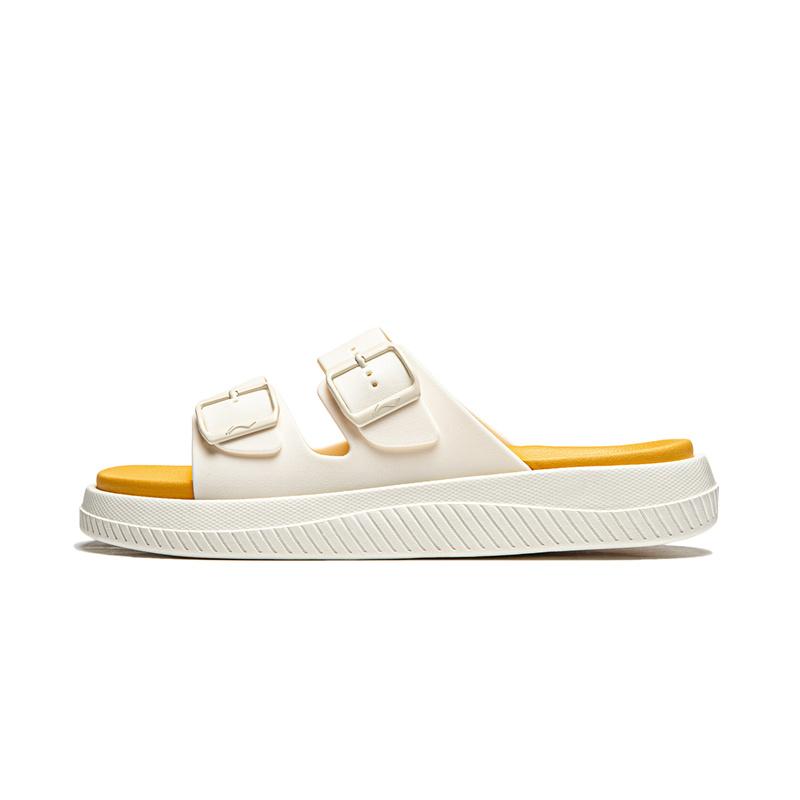 Li-Ning Casual Comfortable Non-Slip Durable Slide Sandals Men Footwear Off-White Yellow AGAU011-6