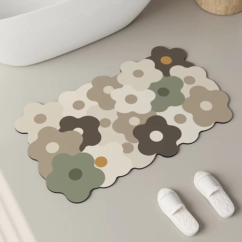 Diatom Mud Absorbent Carpet Bathtub Foot Mat Non-Slip Bathroom Floor Mat Doormat Waterproof Washable Rug Home Decoratio