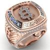 Luxurious Bitcoin Commemorative Ring Creative Metal Punk Hip-hop Rock Trend Men's and Women's Ring Party Light Luxury Gift