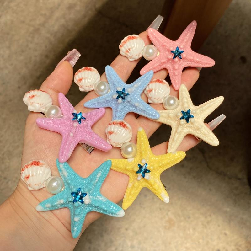 Star Pattern Side Hair Clips for Women Korean Fashion Hairgrips Lightweight Headwear for Daily Wear
