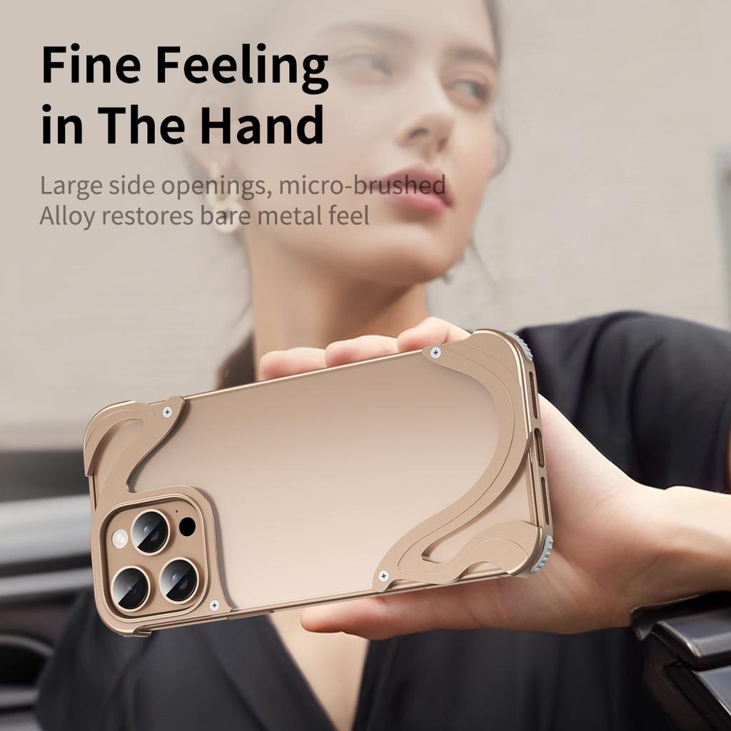 2025 Nowy Metalowy Bezramkowy Etui Odporne na Upadki Odpowiednie dla iPhone 15/16 Promax/16 Pro Telefon 14 pro max Etui