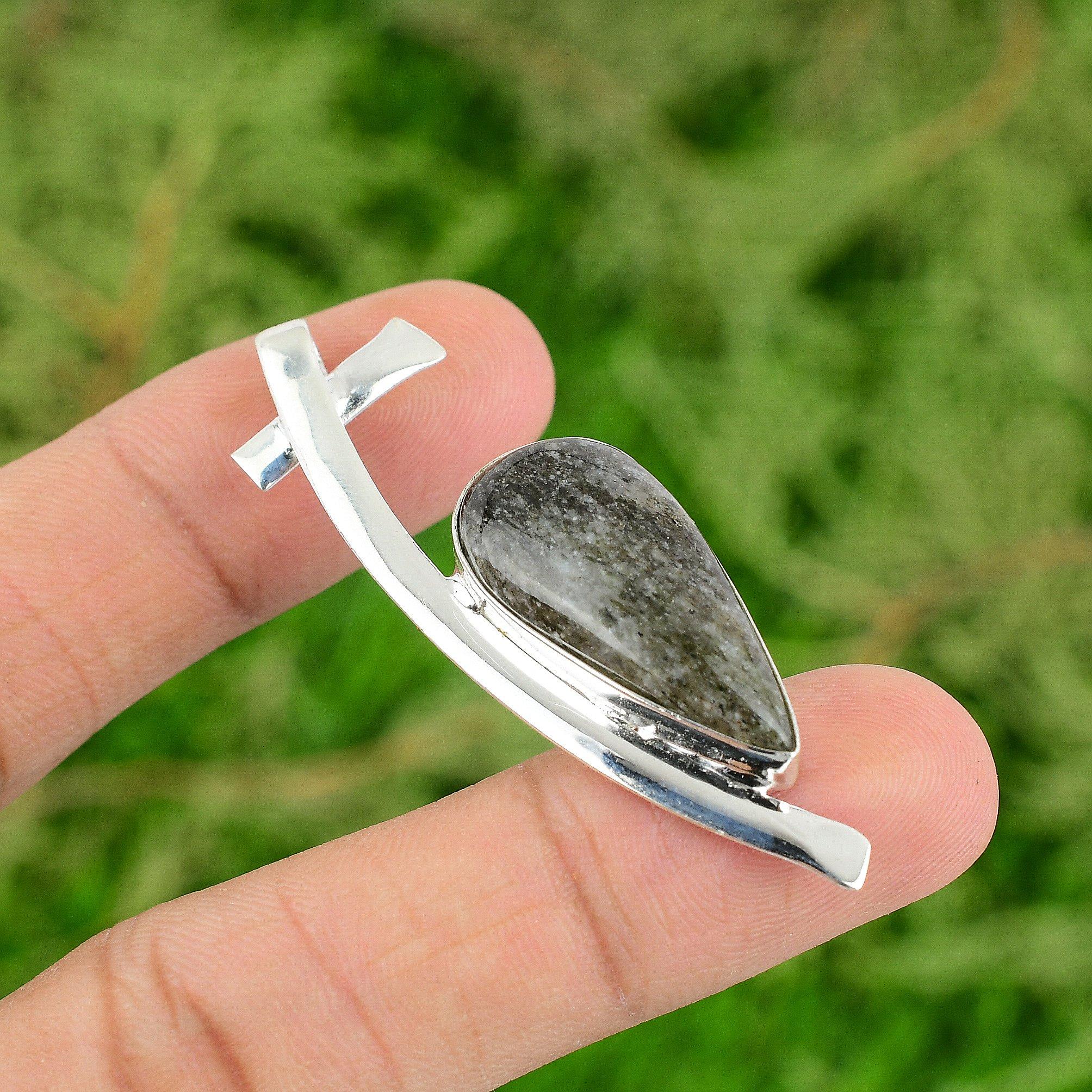 

Daughters Day Sale 925 Silver Natural Black Sunstone Anniversary Wife Pendant