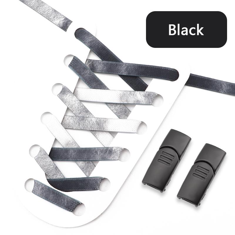 1Pari Magnetic Lock No Tie Shoe Laces Rainbow Elastic Laces Sneakers Adults Kids 8MM Wide Flat Shoelaces Rubber Bands for Shoes